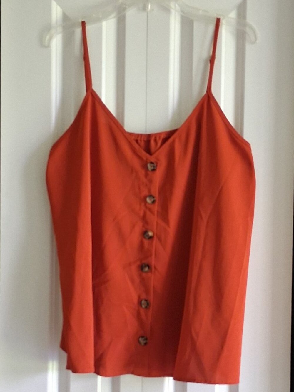 Shein Curve Orange Strappy Tank Style Blouse Women's Size 2XL